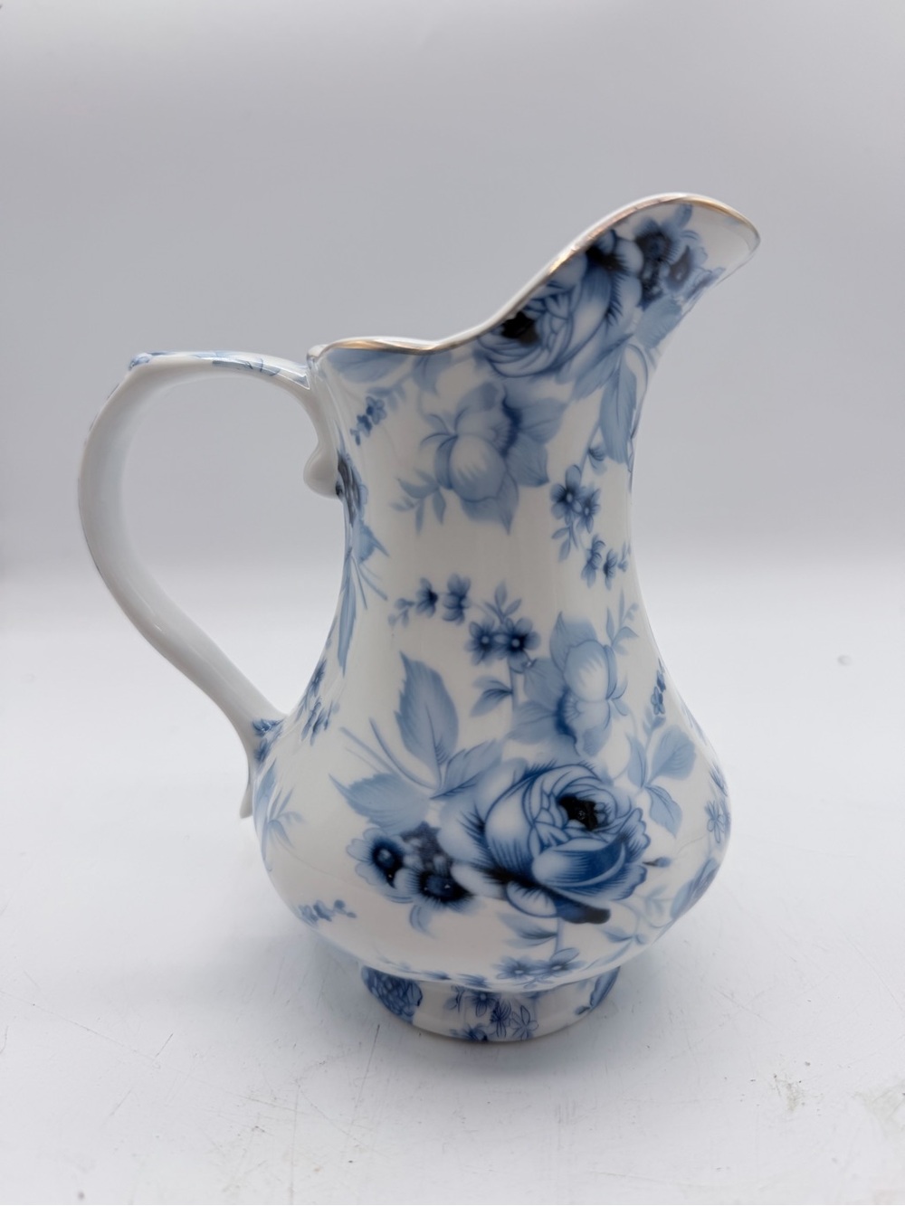 Classic Blue Floral Ceramic Pitcher - Antique Reflections